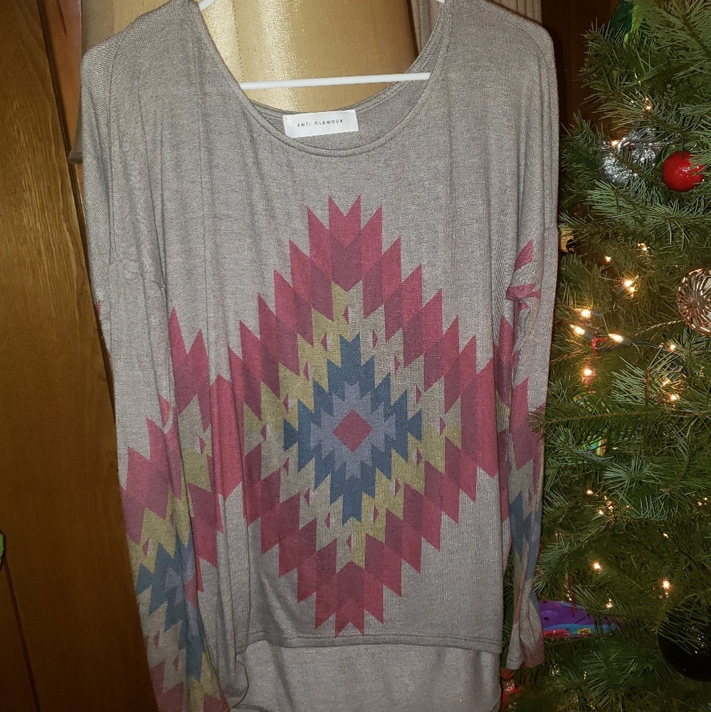 Native American print sweater